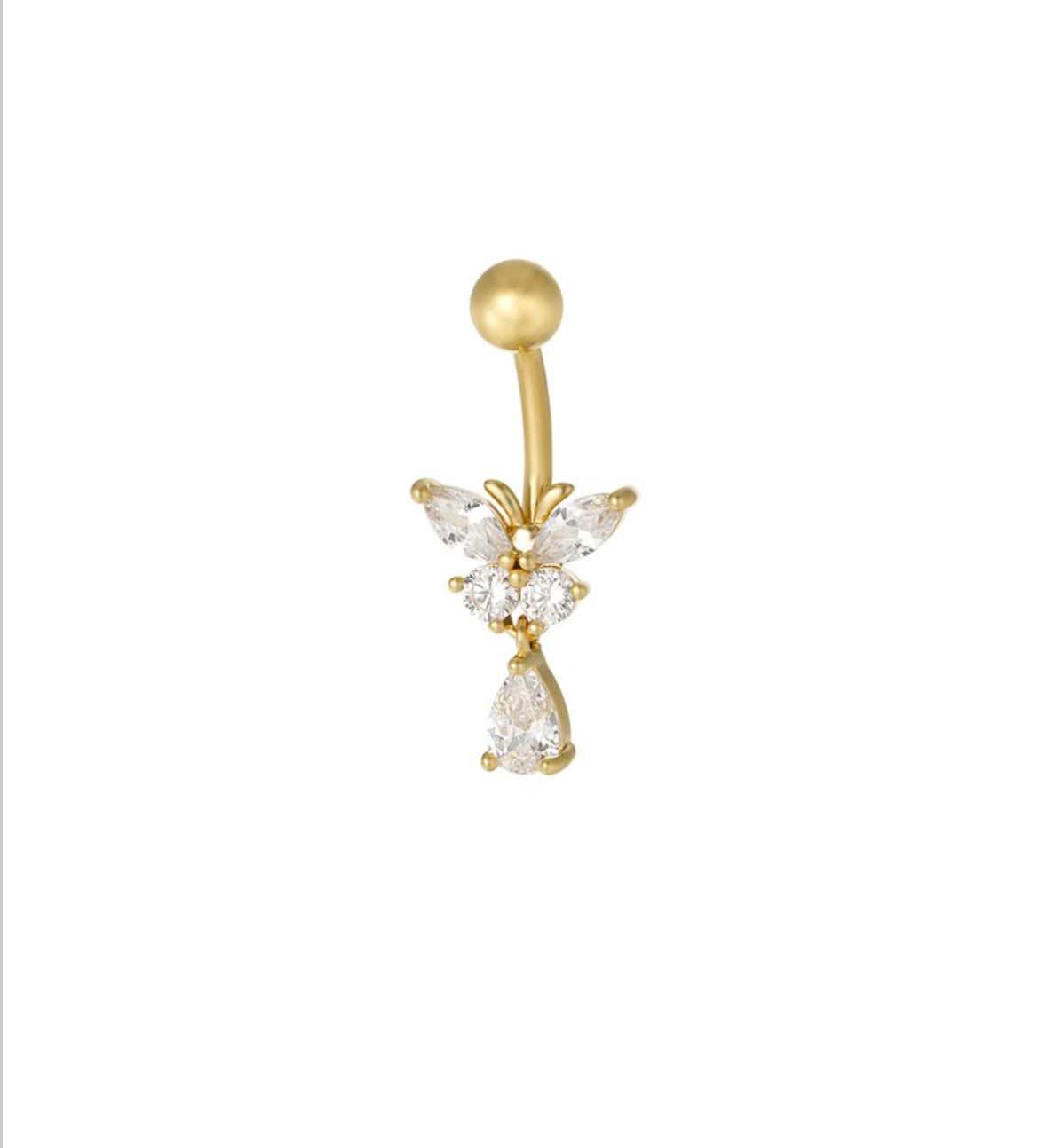 papillon belly piercing gold