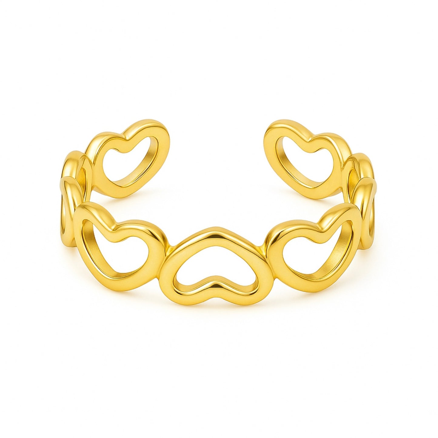 anello cuoricini gold