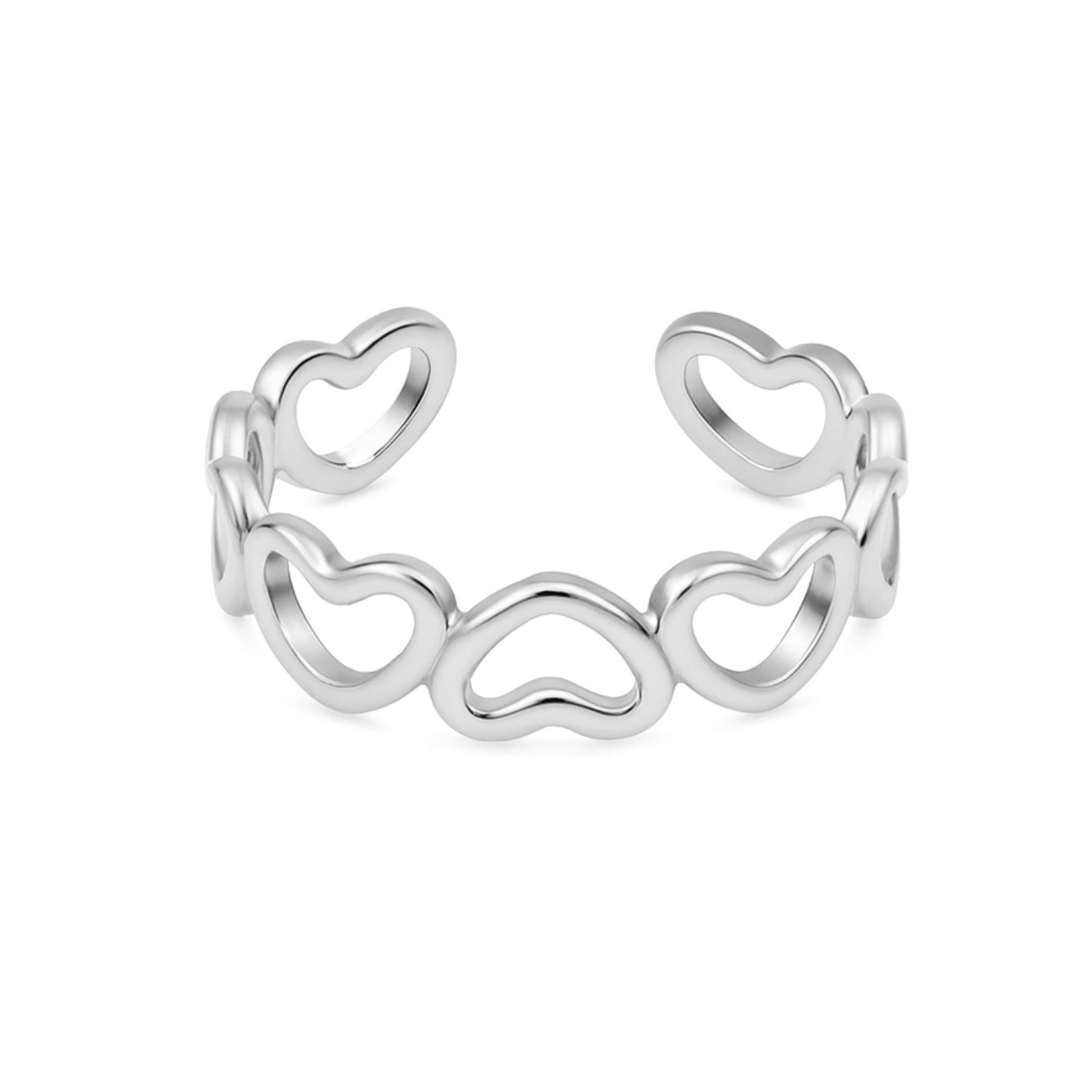 anello cuoricini silver